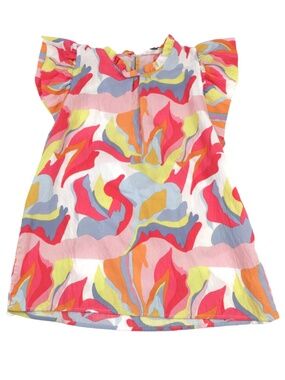 Michelle McDowell Colorful Abstract Top Size S Bright Statement Blouse